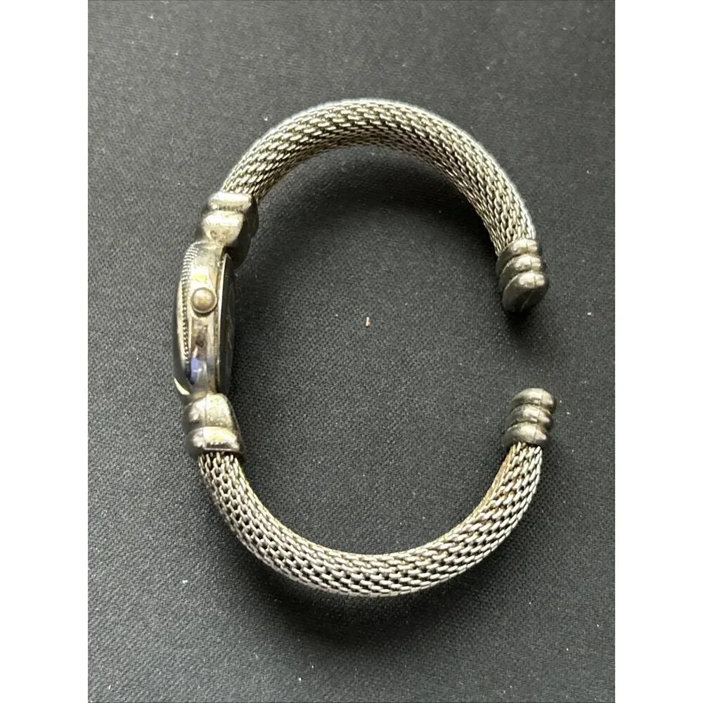 Geneva Silver Tone Women’s Cuff Watch